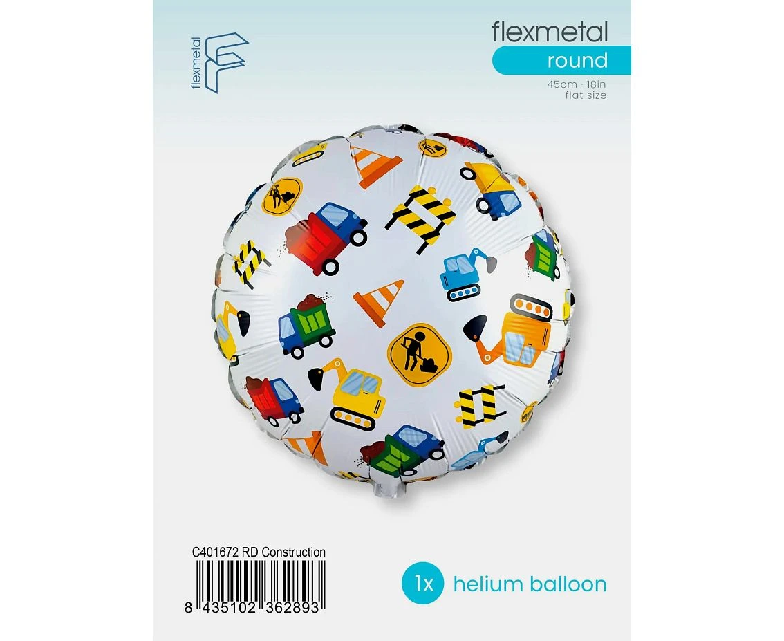 Foil balloon 18" FX - Construction yard (round), packed